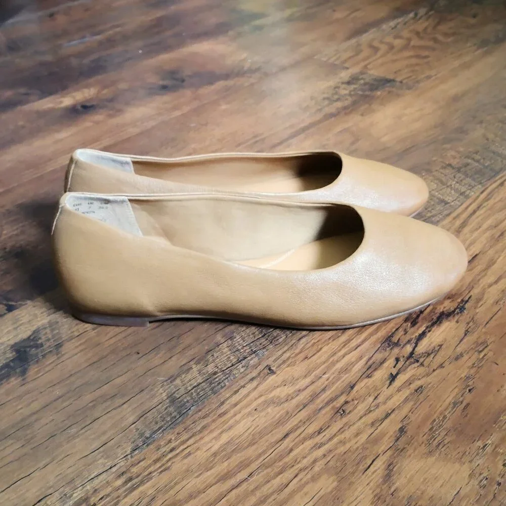 Hush Puppies Kendal PF Ballet‎ Flat Tan Full Grain Leather Size 9